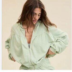 aerie Soft Life Mint Green Full Zip-Up Hoodie - sz M